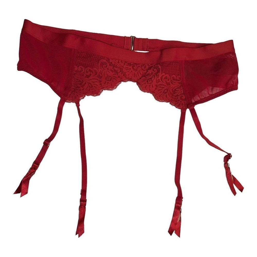 IRIS + LILLY Red lace garter belt womens lingerie size small​​​​​​​